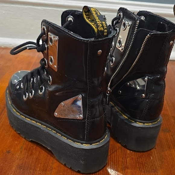 Dr. Martens Black Combat Boots with Silver Details - Picture 3 of 7